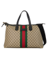 GG Web Weekender, &pound;695, Handbags, Black/Brown, Canvas, Front view